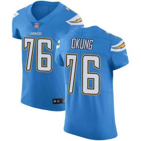 Nike Chargers #76 Russell Okung Electric Blue Alternate Mens Stitched NFL Vapor Untouchable Elite Jersey